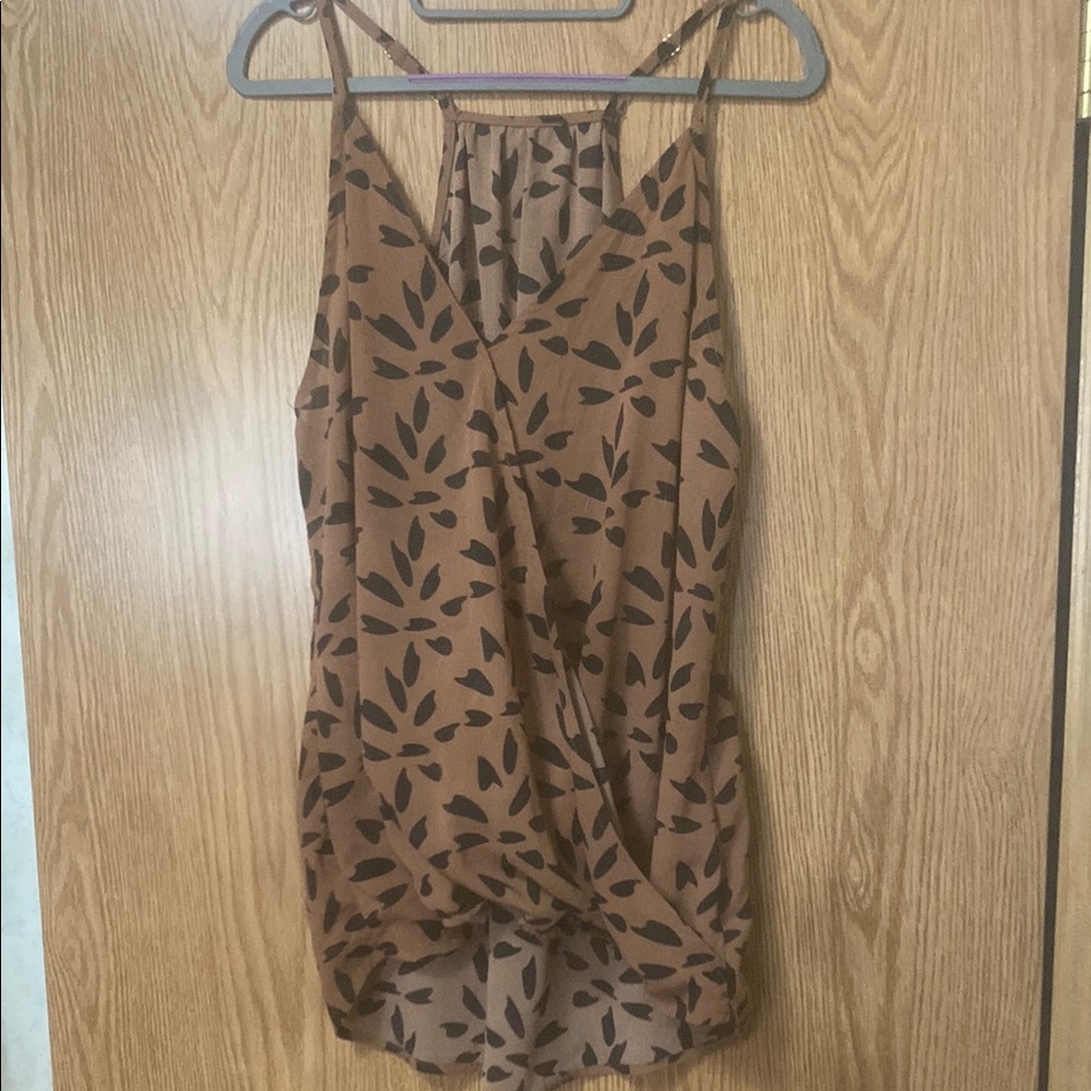 Brown Patterned Women's Tank Top